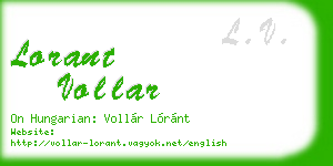 lorant vollar business card